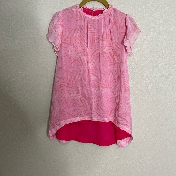 Brooke Wright NWT Pink Ruffle Sleeve Blouse XS/S - Picture 5 of 5